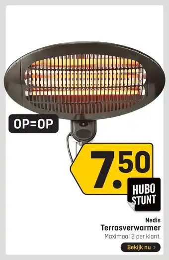 Hubo Nedis Terrasverwarmer aanbieding