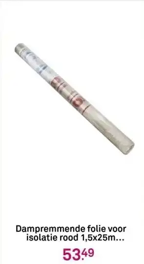 Karwei Dampremmende folie voor isolatie rood 1,5x25m 37,5m² aanbieding