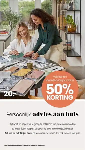 Kwantum Advies en inmeten bij jou thuis aanbieding