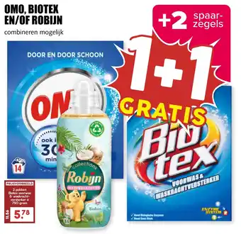 MCD Supermarkt OMO, BIOTEX EN/OF ROBIJN aanbieding