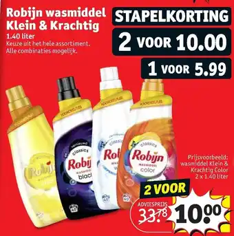 Kruidvat Robijn wasmiddel Klein & Krachtig 1.40L aanbieding