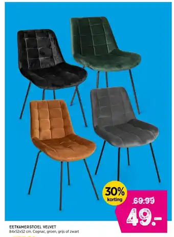 Xenos EETKAMERSTOEL VELVET aanbieding