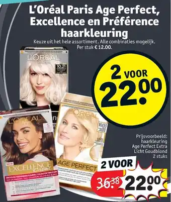 Kruidvat L'oreal paris age perfect, excellence en preference haarkleuring aanbieding