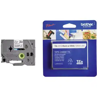 Conrad Brother TZe-231S Labeltape Tapekleur: Wit Tekstkleur: Zwart 12 mm 4 m aanbieding