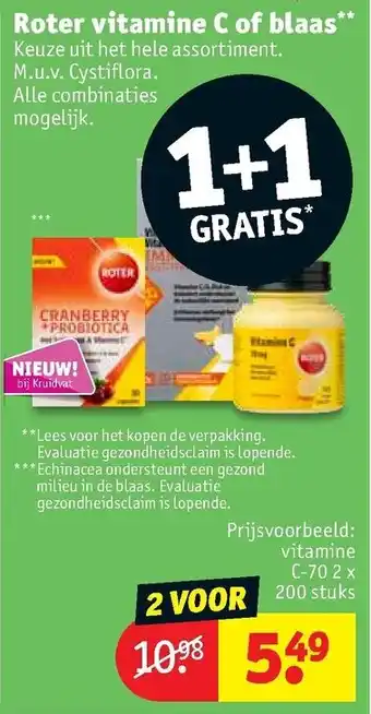 Kruidvat Roter vitamine C of blaas aanbieding