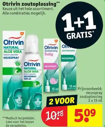 Kruidvat Otrivin zoutoplossinh aanbieding