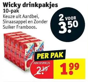 Kruidvat Wicky drinkpakjes aanbieding