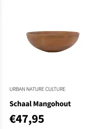 Nijhof URBAN NATURE CULTURE Schaal Mangohout aanbieding