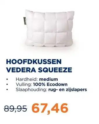 TotaalBED Hoofdkussen Vedera Squeeze | 60x70 aanbieding