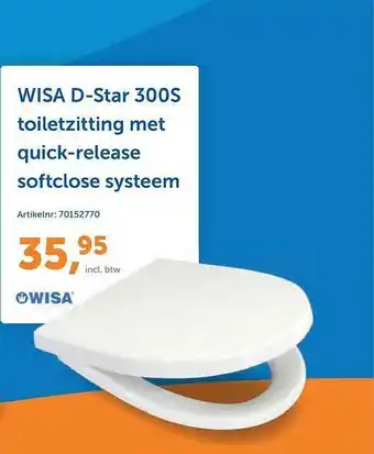 Warmteservice Wisa D-Star 3000S toiletzitting met quick-release softclose systeem aanbieding