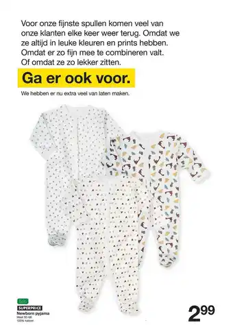 Zeeman Eco Newborn pyjama aanbieding