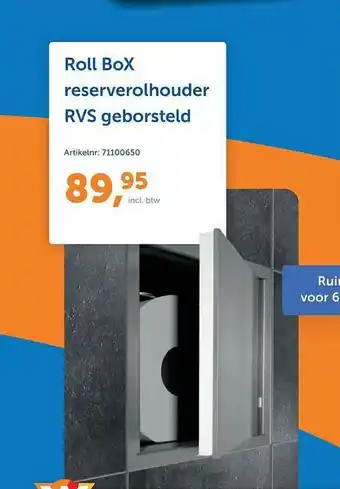 Warmteservice Roll Box reserverolhouder Rvs Geborsteld aanbieding