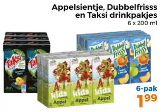 Trekpleister Appelsientje, Dubbelfrisss en Taksi drinkpakjes aanbieding