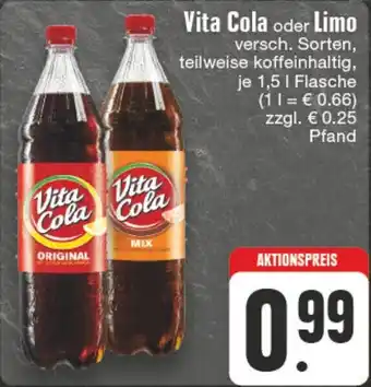 Edeka DE Vita cola oder limo 1,5L aanbieding