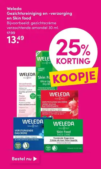 DA Weleda Gezichtsreiniging en -verzorging en Skin food aanbieding