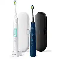 Bol.com Philips 4500 series HX6851/34 - Sonische tandenborstel - Wit en blauw aanbieding