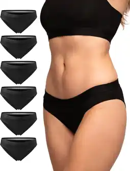 Amazon DANISH ENDURANCE Slips van Biologisch Katoen, Stikselvrij, Elastische Tailleband, voor Dames, 6-Pack aanbieding
