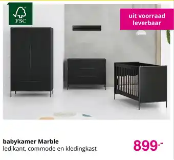 Baby & Tiener Babykamer Marble zwart aanbieding