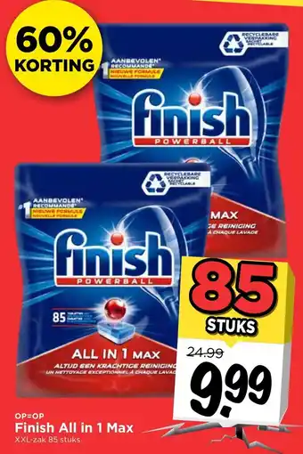 Vomar Voordeelmarkt Finish All in 1 Max 85 tabs aanbieding