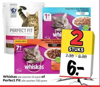 Vomar Voordeelmarkt Whiskas of Perfect Fit 2st aanbieding