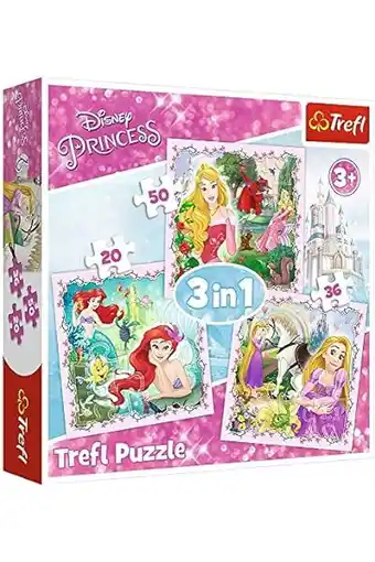 Amazon Trefl 916 34842 EA 3 in 1 Disney Princess, Multicolored aanbieding