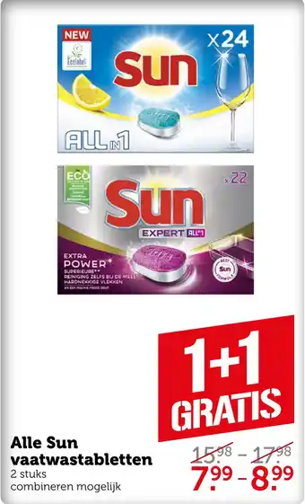 Coop Alle Sun vaatwastabletten aanbieding