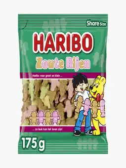 Flink Haribo zoute rijen 175g aanbieding