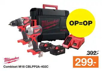 BOUWMAAT Milwaukee combiset m18 cblpp2a 402c aanbieding