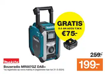 BOUWMAAT Makita bouwradio MR007GZ dab aanbieding