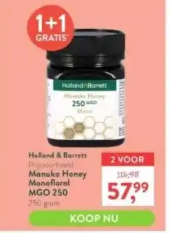 Holland & Barrett Holland & Barrett Manuka Honey Monofloral MGO 250 aanbieding