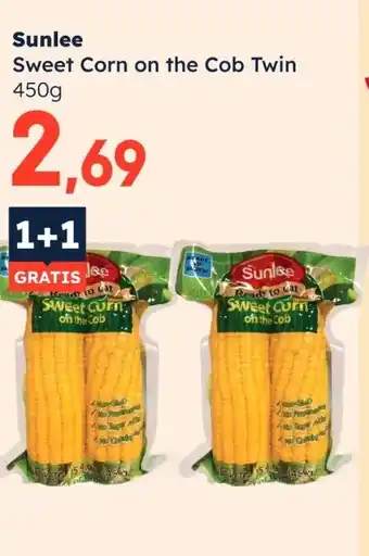 Ochama Sunlee sweet corn on the cob twin 450g aanbieding