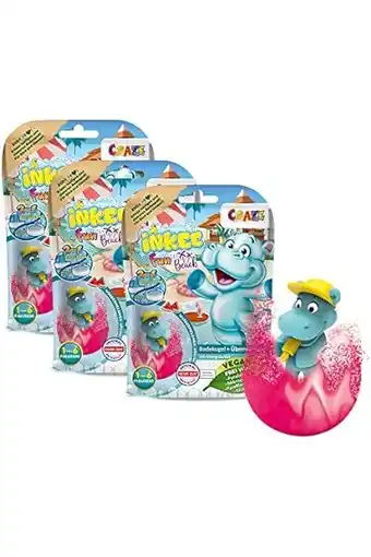 Amazon Craze INKEE Fun Beach Badbruisballen voor kinderen, met verrassing, 3 stuks, multipack badbommen voor kinderen, met hippo-fig aanbieding