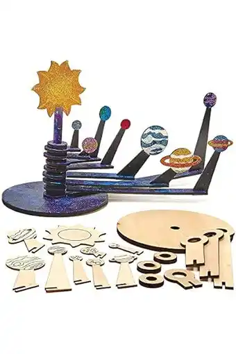 Amazon Baker Ross FX311 Houten Zonnestelsel Planetarium set - 1 set, Educatieve Knutselsets voor Kinderen, Wetenschap set Kunst en K aanbieding