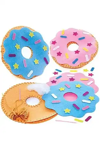 Amazon Baker Ross FC800 Donut Kussen Naaikits - Set van 2, Knutselen Kits voor Kinderen, Knutselen voor Kinderen aanbieding