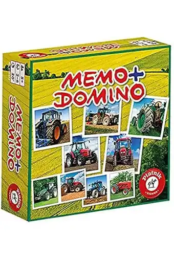 Amazon Piatnik 6594 - compact spel Memo Domino - tractoren aanbieding