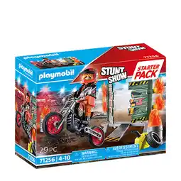 Amazon PLAYMOBIL Starterpack Stuntshow motor met vuurmuur - 71256 aanbieding