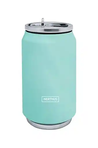 Amazon Nerthus FIH 786 isoleerdoos, dubbelwandig, turquoise, 330 ml, roestvrij staal, siliconen afdichting, BPA-vrij, 18/8 aanbieding