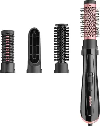 Amazon BaByliss Perfect Finish Föhnborstel AS126E, 1000W Airstyler, Multistyler met 4 Opzetstukken [Ionische Anti-Frizz Technologie] aanbieding