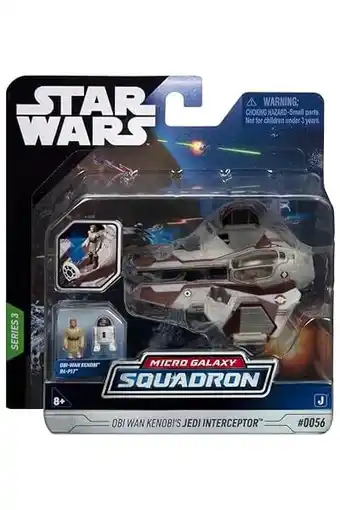 Amazon Bizak Star Wars Micro Galaxy Squadron OBI-WAN Kenobi's Jedi Interceptor 8 cm voertuig met 2 figuren à 2,5 cm (62610034) aanbieding