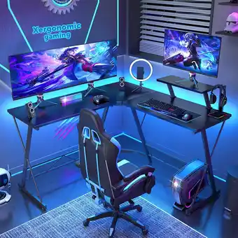 Bol.com Xergonomic Game Bureau – Hoekbureau - Game tafel – Computertafel – Gaming Desk – 130 x 130 x 96.5 cm – Zwart aanbieding