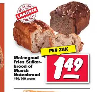 Nettorama Molengoud Fries Suikerbrood of Muesli Notenbrood per zak aanbieding