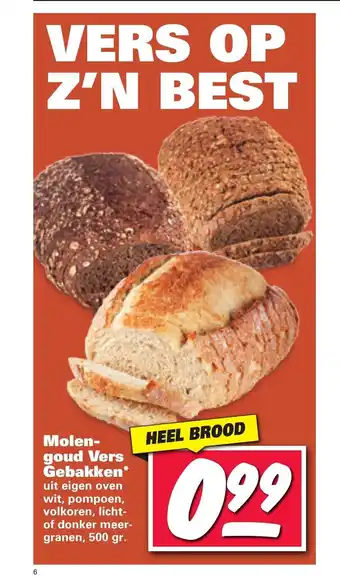 Nettorama Molengoud Vers Gebakken Heel Brood aanbieding