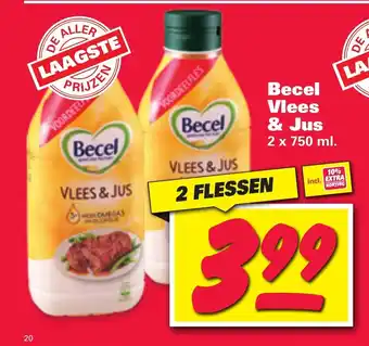 Nettorama Becel Vlees & Jus 2 x 750 ml 2 flessen aanbieding