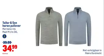 Makro Tailor & Son heren pullover aanbieding