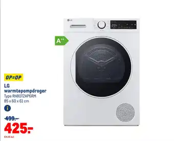 Makro LG warmtepompdroger 85 x 60 x 61 cm aanbieding