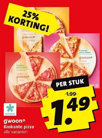 Boni gwoono Krokante pizza aanbieding