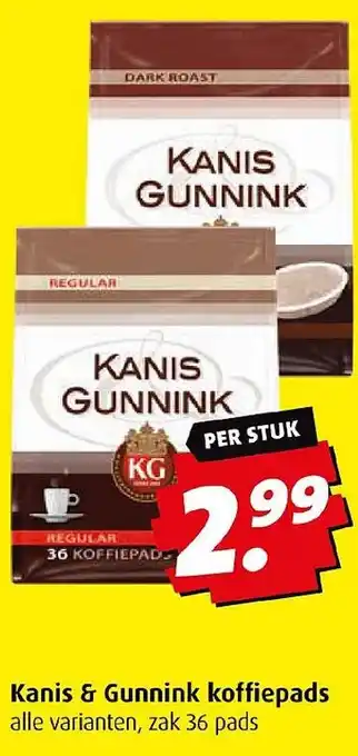 Boni Kanis & Gunnink koffiepads aanbieding