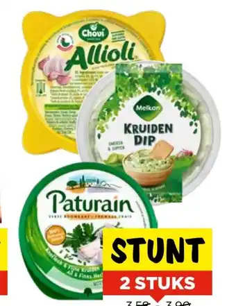 Vomar Voordeelmarkt Paturain, Melkan Kruidendip of Chovi Allioli 90-200 gram aanbieding