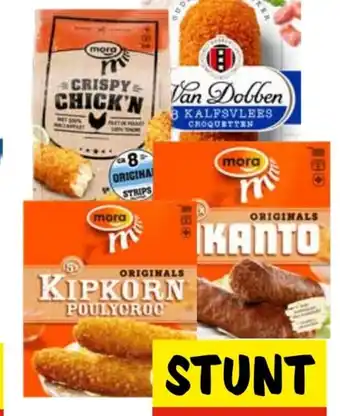 Vomar Voordeelmarkt Mora Originals, Crispy Chick'n of Van Dobben Frituur Kroketten aanbieding