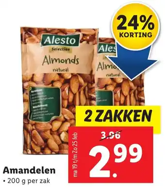 Lidl Amandelen 200g aanbieding